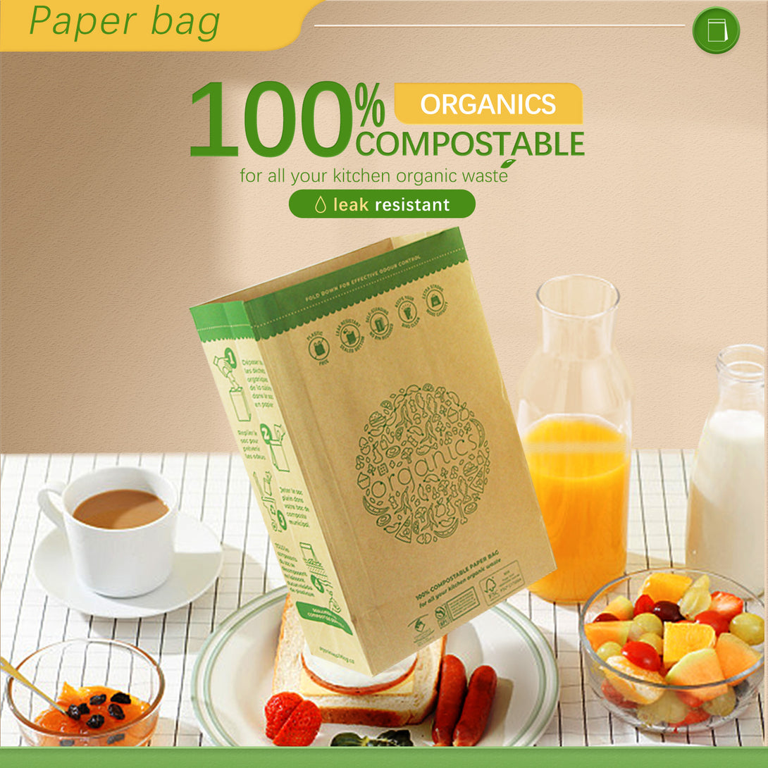 Compostable Paper Bags for Kitchen Organic Waste