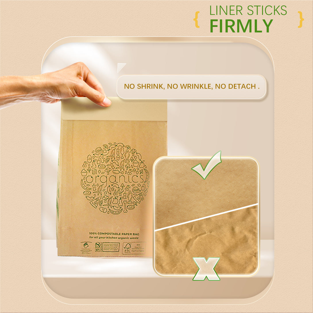 Compostable Paper Bags for Kitchen Organic Waste