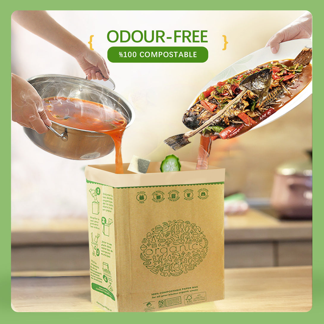 Compostable Paper Bags for Kitchen Organic Waste