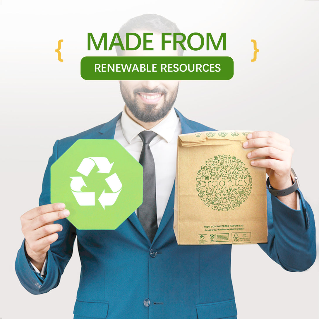 Compostable Paper Bags for Kitchen Organic Waste