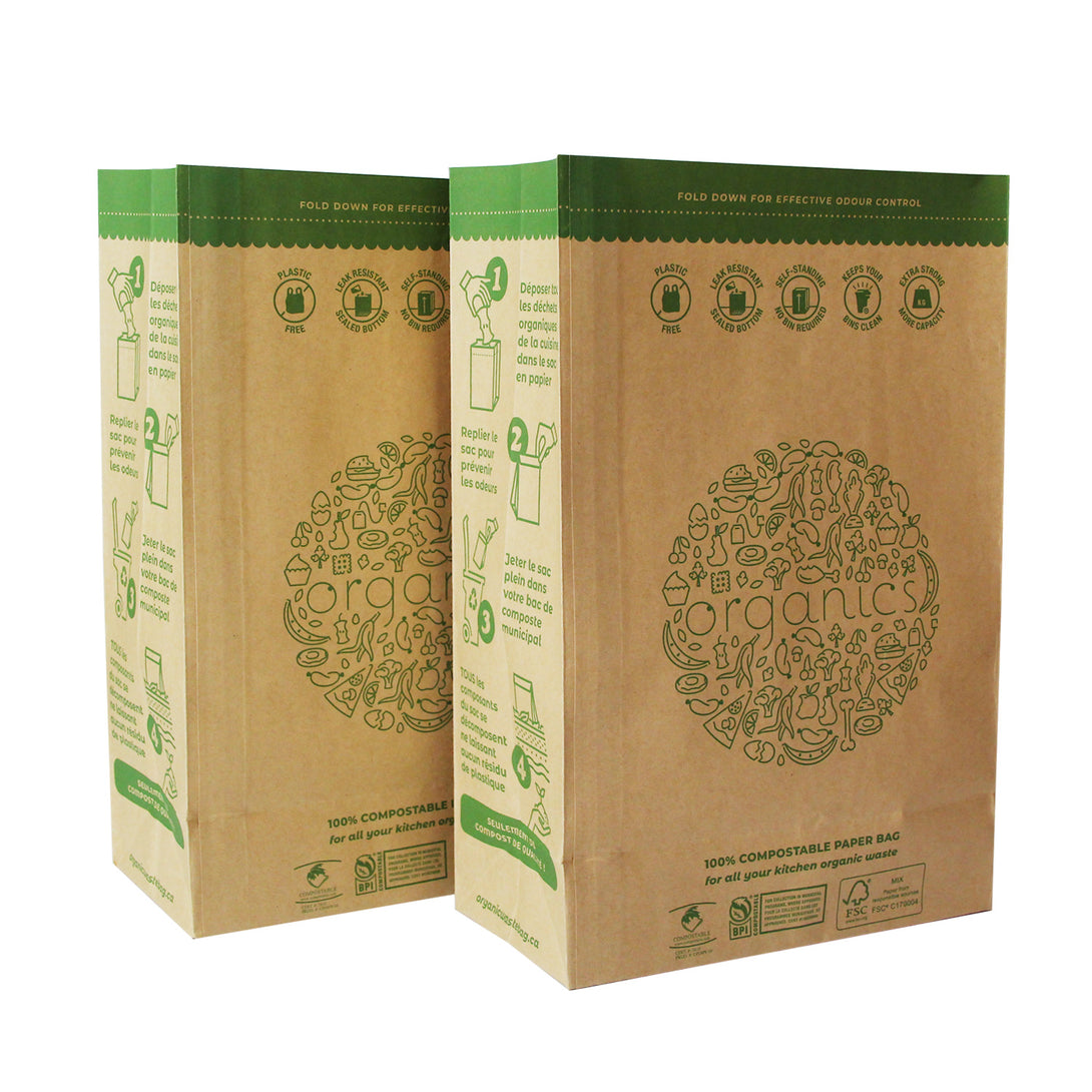 Compostable Paper Bags for Kitchen Organic Waste